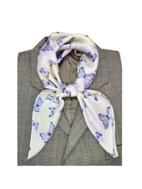 ✨Luxury Elegant Purple Butterfly Silky Scarf Square Head Bandana Soft Neck Wrap✨